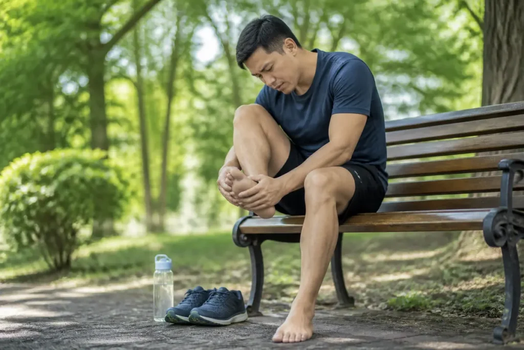 Mal au-dessus du pied quand je marche : quelles solutions ?